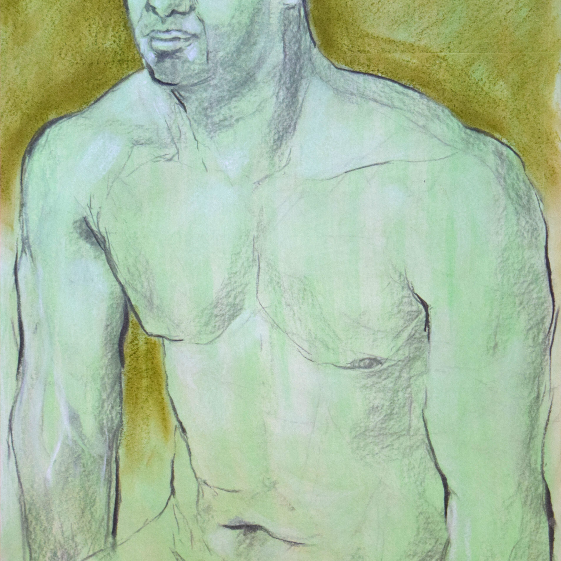 Vintage Green  (pastel on paper), 24x18, 2018